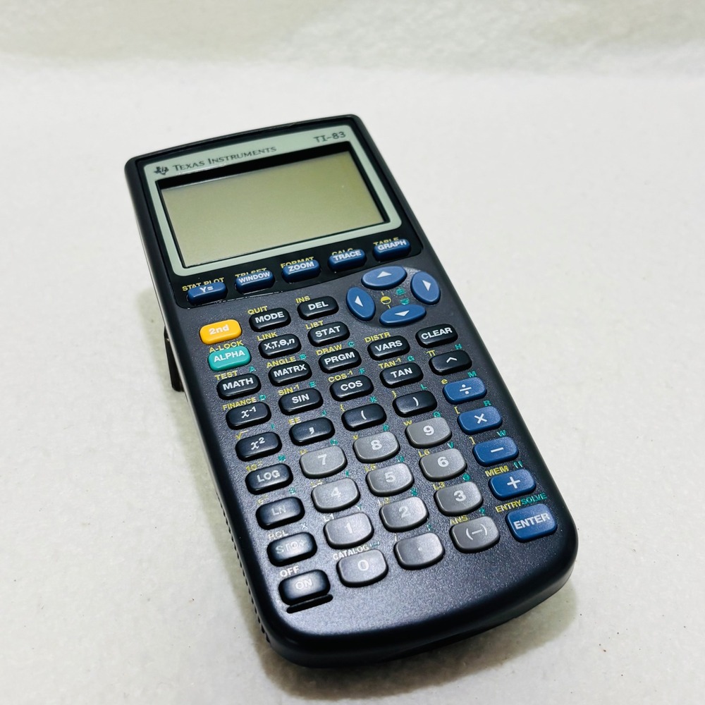 Texas Instruments TI-83 Graphing Calculator Black Handheld Math Science TI83